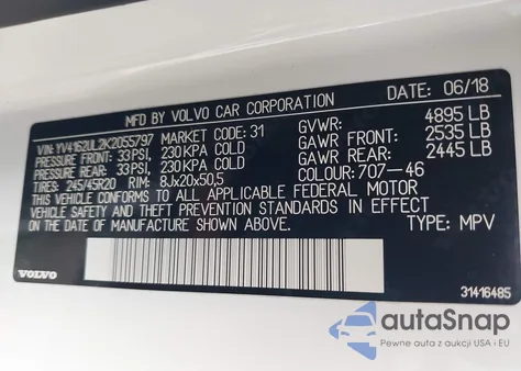 2019 Volvo Xc40 T5 Inscription z USA, uszkodzony, nr VIN YV4162UL2K2055797